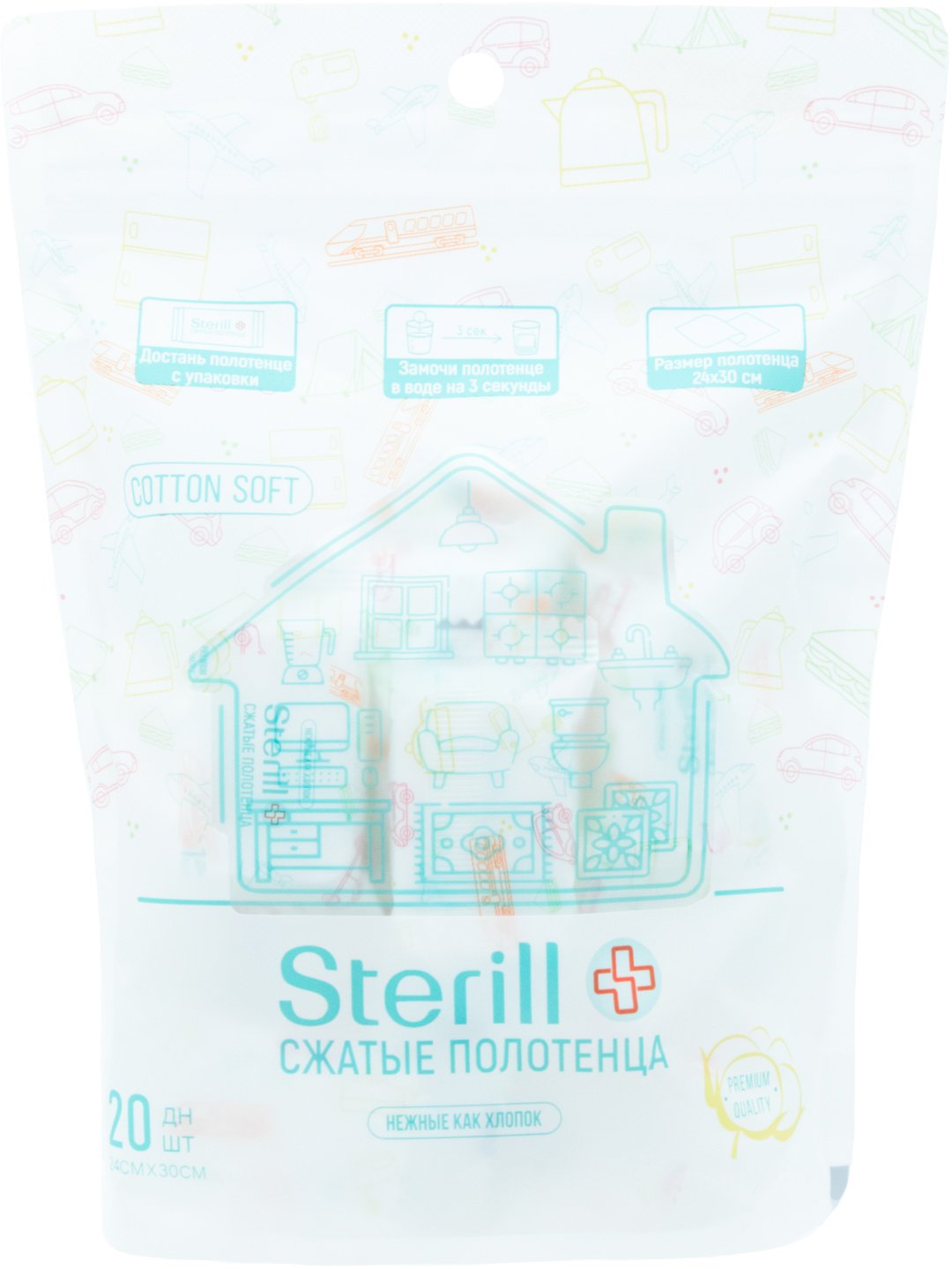 Бумажные полотенца Sterill СЖАТЫЕ 24Х30СМ 20 шт купить,NaN
