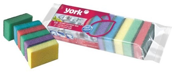 Губка для посуды York MIDI 10 шт, поролон купить,NaN