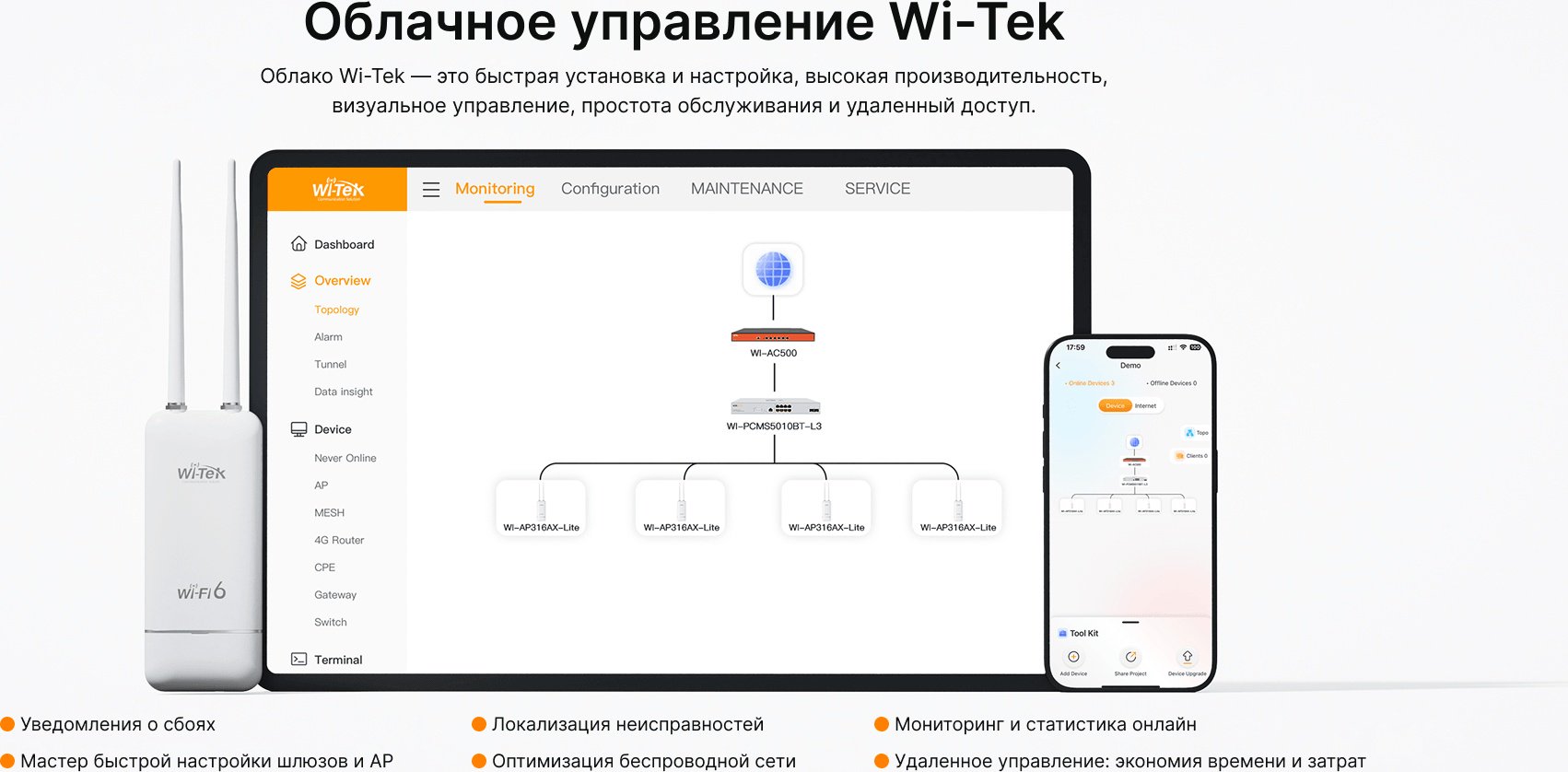 Wi-Fi точка доступа Wi-TeK WI-AP316AX-Lite белый - ForteMarket Wi-Fi точка доступа Wi-TeK WI-AP316AX-Lite белый купить,66495