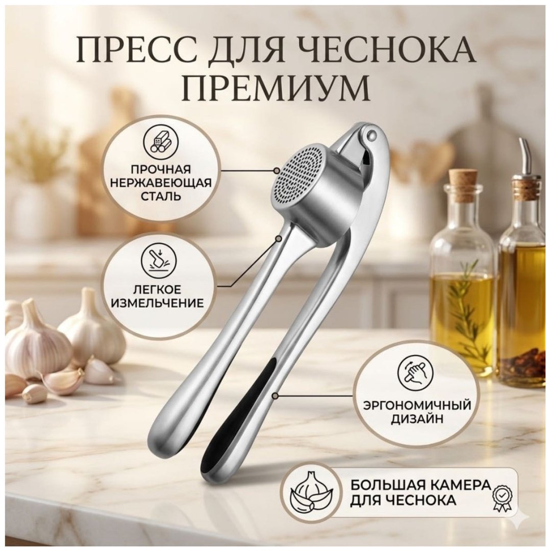 Чеснокодавка нержавеющая сталь, 1 шт купить,NaN