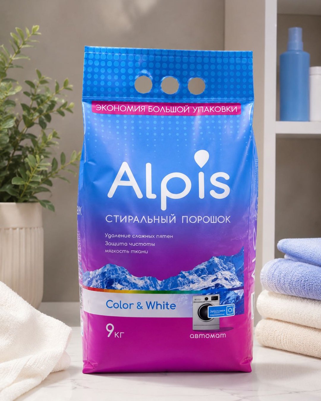 Стиральный порошок Alpis для цветных тканей Color White 9 кг купить,NaN