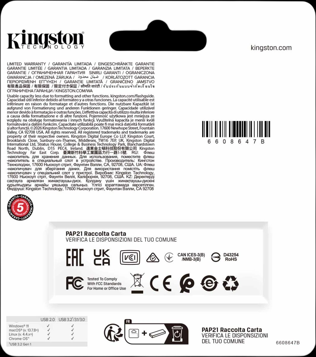 USB Flash карта Kingston DTXG2/512GB 512 Гб черный