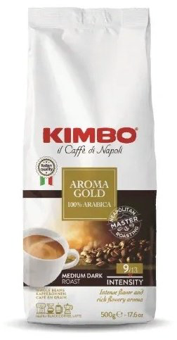 Кофе Kimbo Aroma Gold 100% Arabica зерновой в пакете 500 г купить,NaN