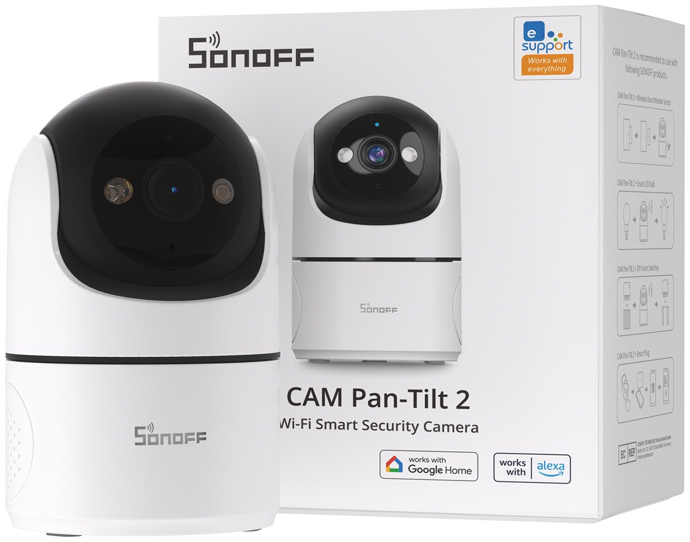 SONOFF камера видеонаблюдения CAM-PT2, 2MP, расширение 1920x1080