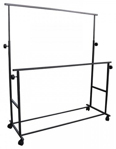 Вешалка стойка ZETA МП-ТВ-947407-001/2 двойная краш, металл, 131x140 см, черный купить,NaN