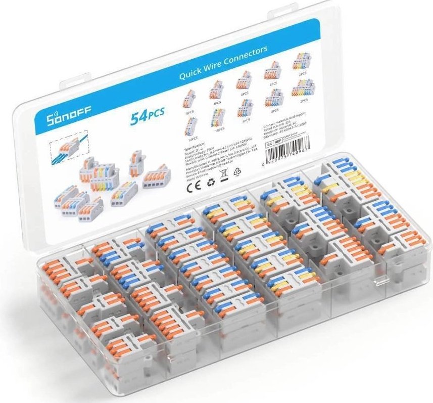 Набор клемм SONOFF Sonoff D1-2 от 0.5 до 2.5 кв.мм, 54 шт