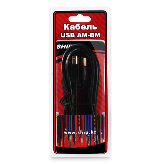 Кабель Ship Type A-B SH7013-1.5B USB 2.0 1.5м черный