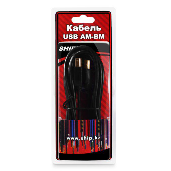 Кабель Ship Type A-B SH7013-1.5B USB 2.0 1.5м черный