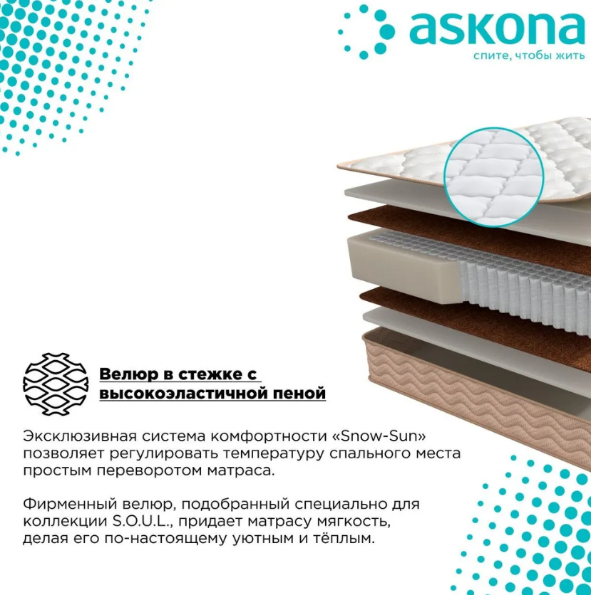 Матрас Askona SOUL Norma 180х200 купить,NaN