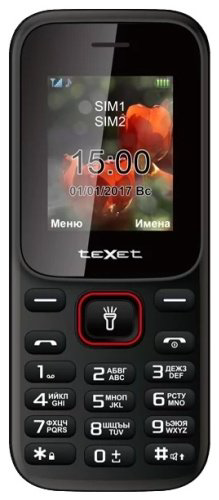 Мобильный телефон teXet TM-128 черный-красный купить,NaN
