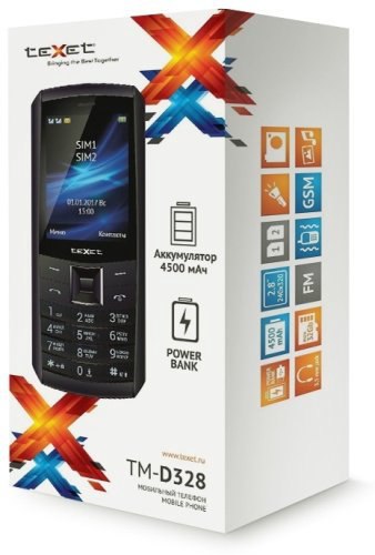 Мобильный телефон TeXet TM-D328 черный купить,NaN