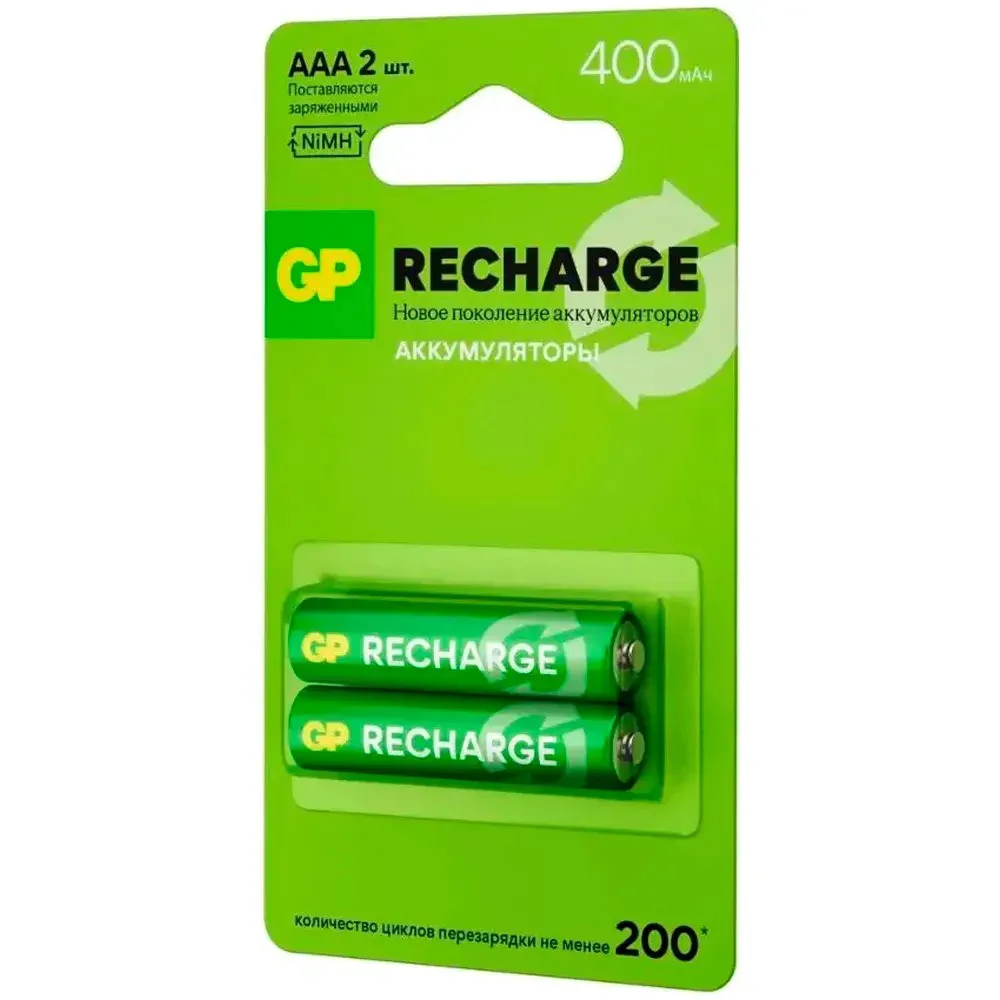 Аккумуляторные батарейки GP RECHARGE 400 AAA 2шт купить,2690