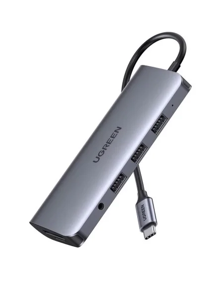 Конвертер Ugreen USB 3.1 Type C на HDMI/VGA/LAN 80133 серый