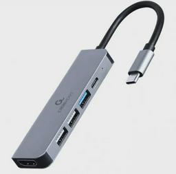 Конвертер Cablexpert USB Type-C 5-in-1 multi-port adapter grey