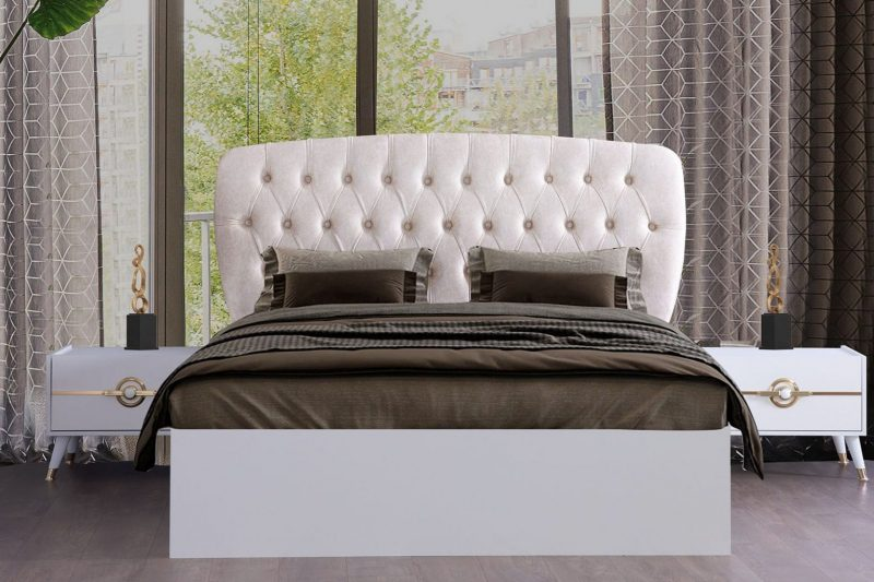 Кровать Lider Classik Calvin 160х200 бежевая купить,NaN