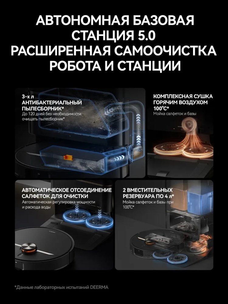 Робот-пылесос Deerma X90 Ultra черный купить,NaN