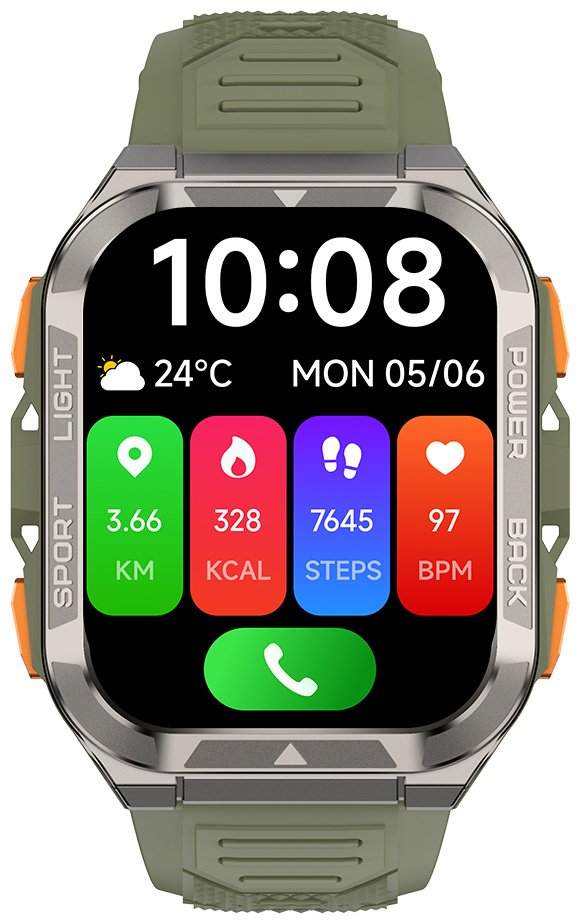 Смарт-часы Blackview W80 Pro 55 мм серебристый-зеленый купить,29240
