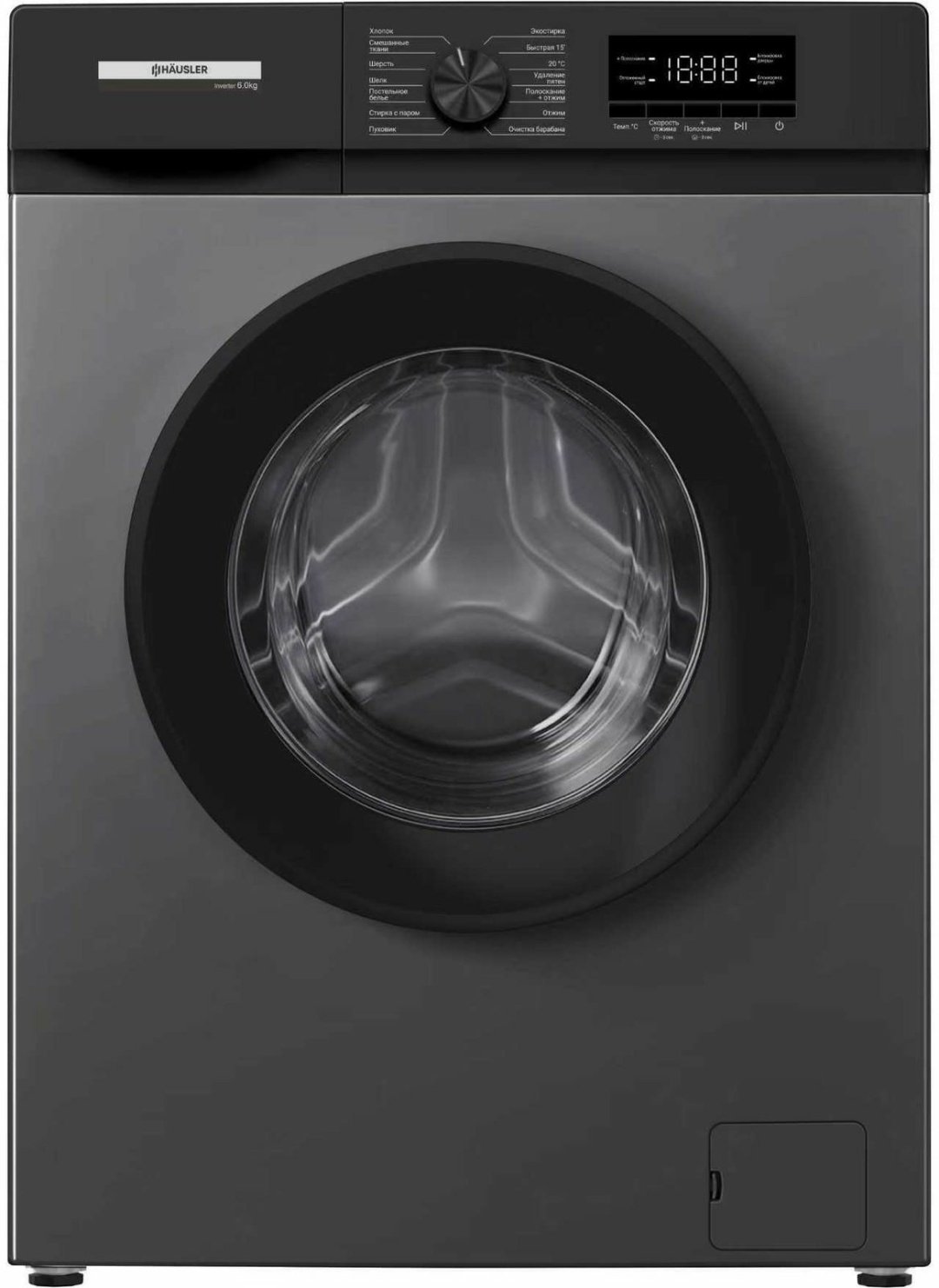 Стиральная машина HAUSLER WWK60GRY100BG 6 кг антрацит купить,NaN