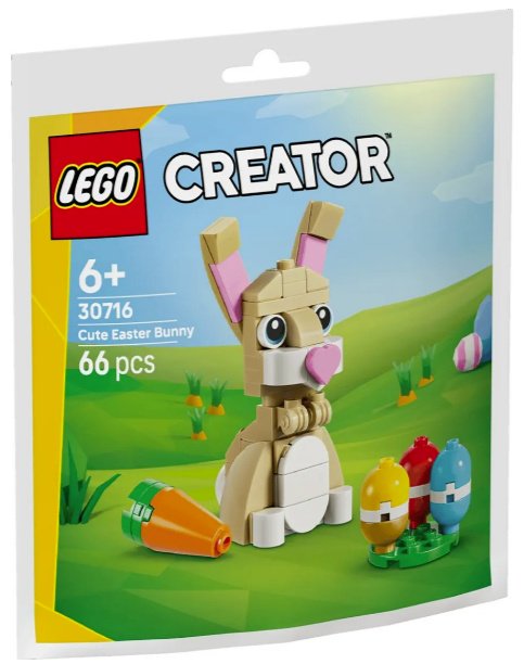 Конструктор LEGO Криэйтор Милый пасхальный кролик 30716, деталей 66 шт купить,3489