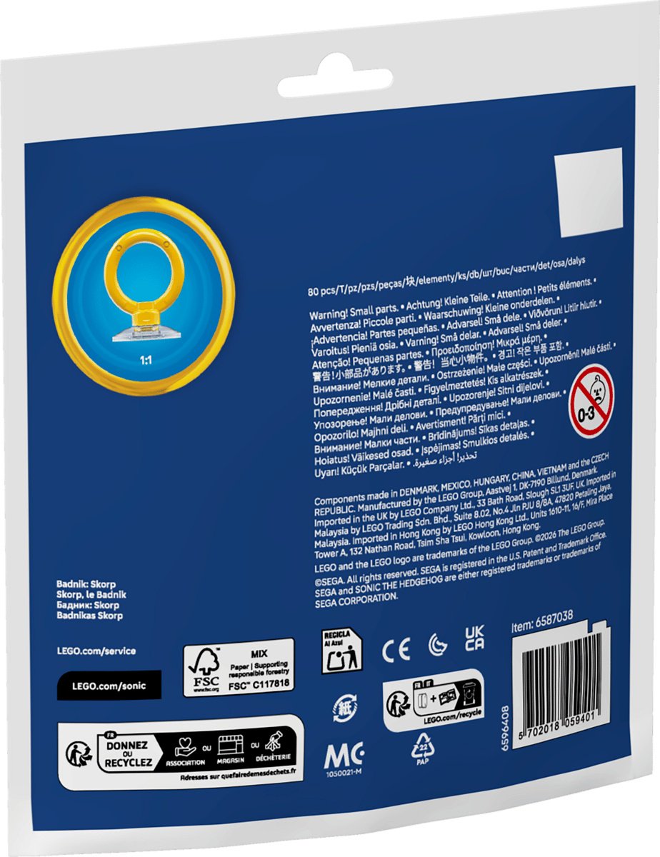 Конструктор LEGO Sonic Соник Бадник: Скорп 30733, деталей 80 шт