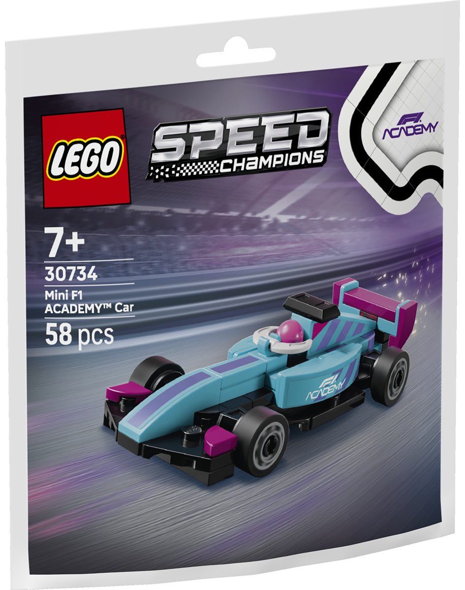 Конструктор LEGO Мини-машинка F1 ACADEMY 30734, деталей 58 шт