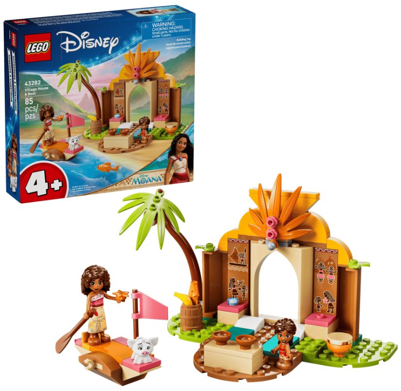 Конструктор LEGO Disney Деревенский дом и лодка Моаны 43282, деталей 85 шт