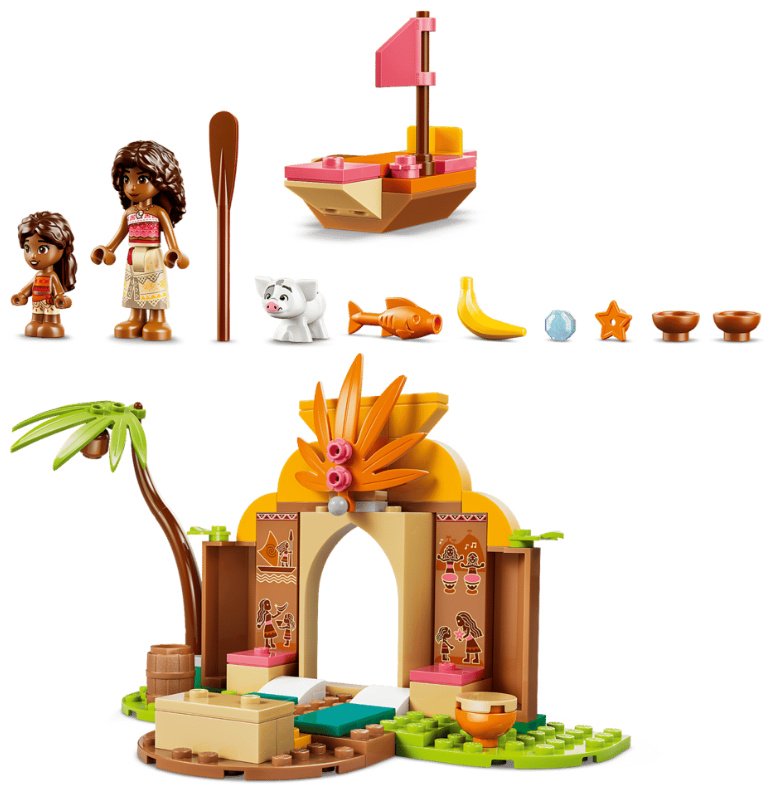 Конструктор LEGO Disney Деревенский дом и лодка Моаны 43282, деталей 85 шт
