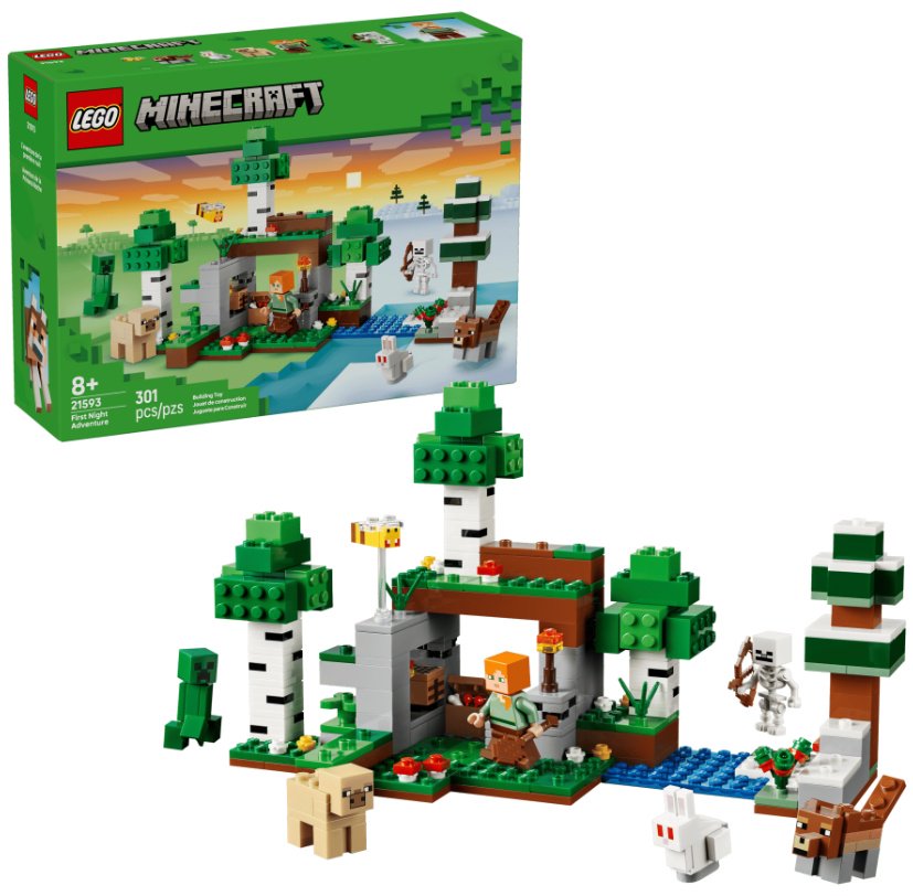 Конструктор LEGO Minecraft Первое ночное приключение 21593, деталей 301 шт купить,27595