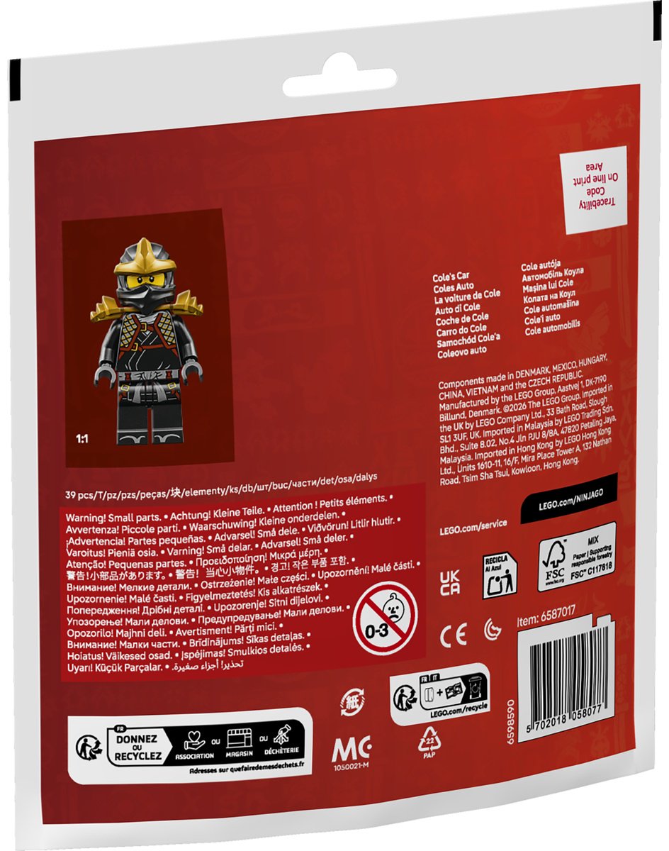 Конструктор LEGO Машина ниндзя Коула 30723, деталей 39 шт