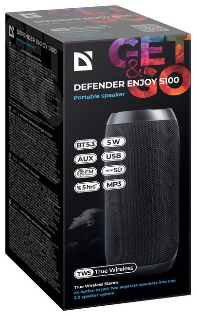 Портативная колонка Defender Enjoy S100 черный - ForteMarket Портативная колонка Defender Enjoy S100 черный купить,6099