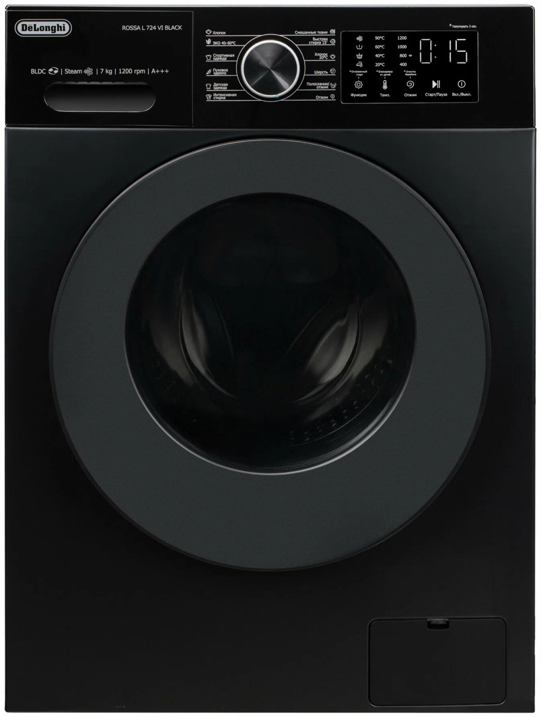 Стиральная машина Delonghi ROSSA L 724 VI 7 кг черный купить,NaN