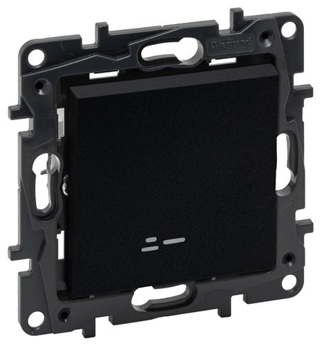 Выключатель клавишный Legrand Niloe Step 10А 863511, черный купить,NaN