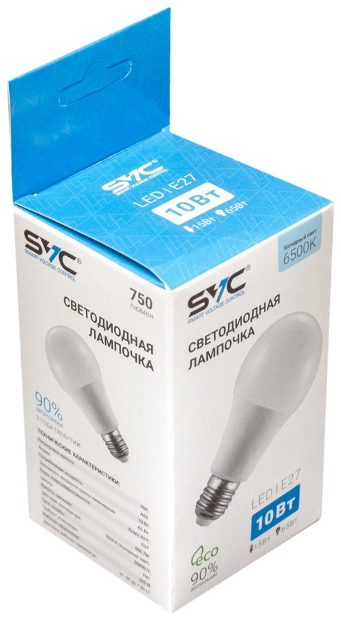 SVC 10W E27, светодиодная, холодный белый купить,NaN