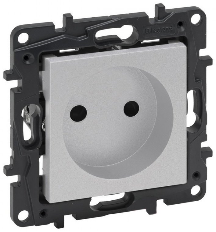 Розетка Legrand Niloe Step 863319, алюминий купить,NaN