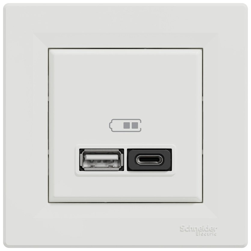 Schneider Electric встраиваемая EPH4700171, USB-розетка цвет антрацит купить,NaN