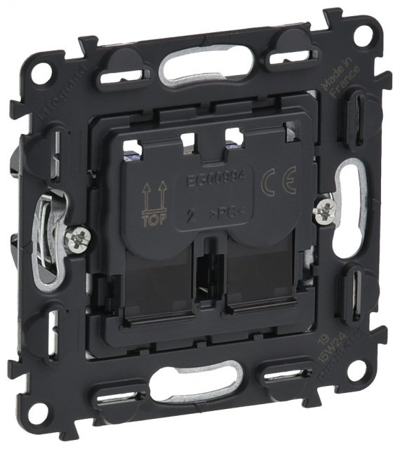 Legrand встраиваемая 753041, компьютерный (RJ45) цвет черный купить,NaN
