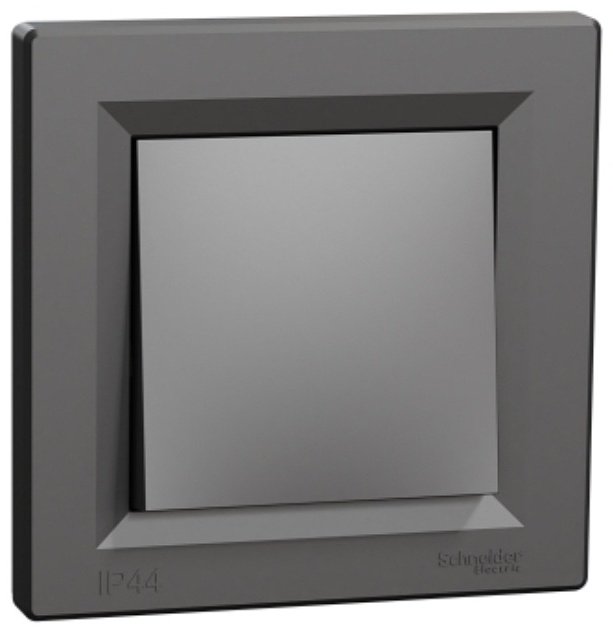 Выключатель клавишный Schneider Electric одноклавишный SE EPH0100271 Asfora 10AX IP44 в сборе антрацит , антрацит купить,NaN