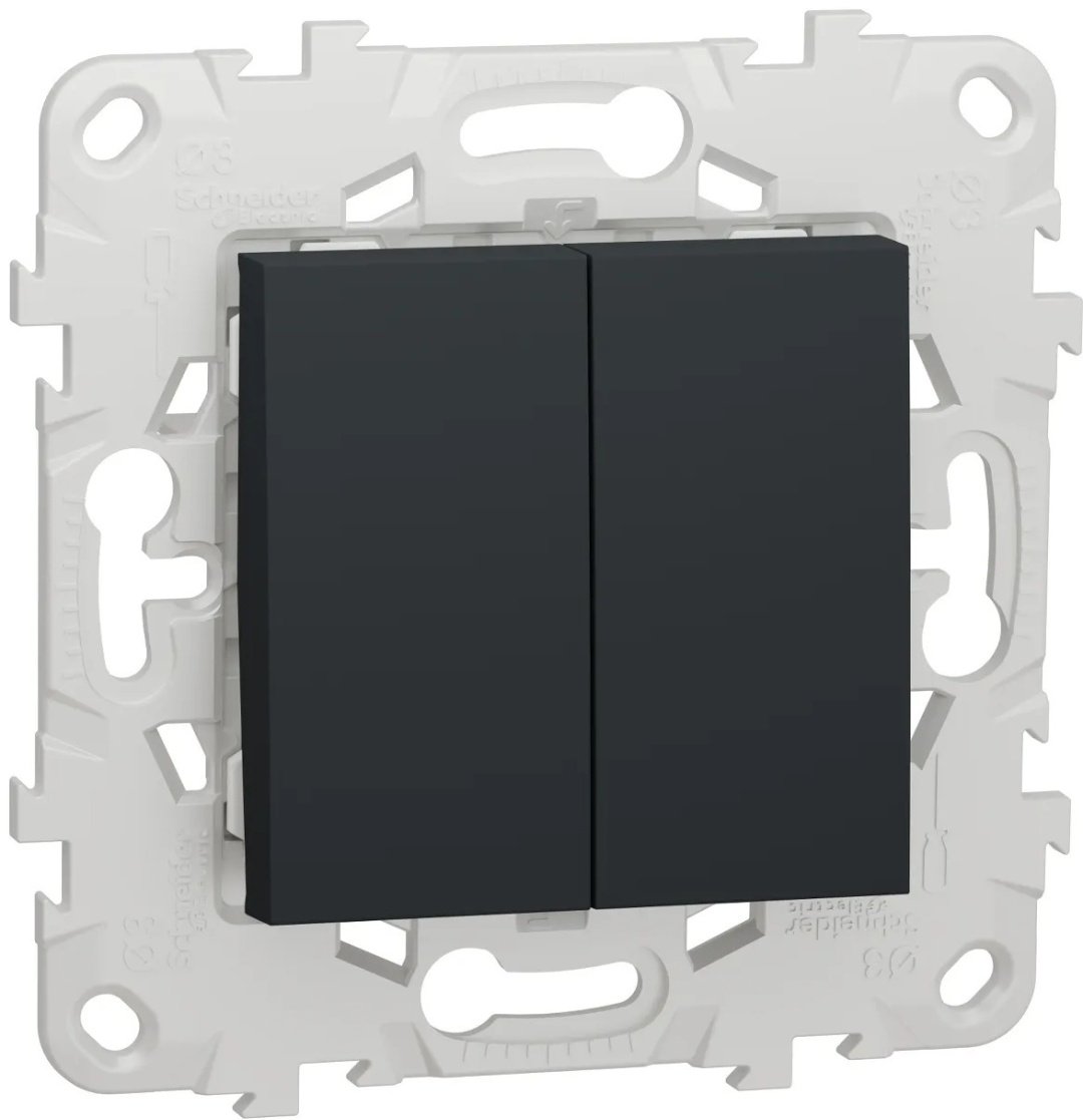 Выключатель клавишный Schneider Electric Unica Studio NU521154, черный купить,NaN