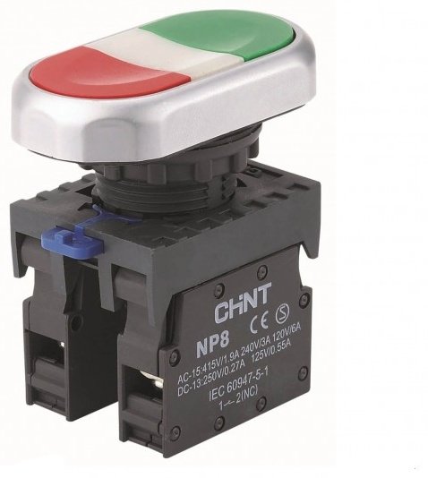 Двойная кнопка NP8-11S 1НО+1НЗ IP65 (R)(CHINT) купить,NaN