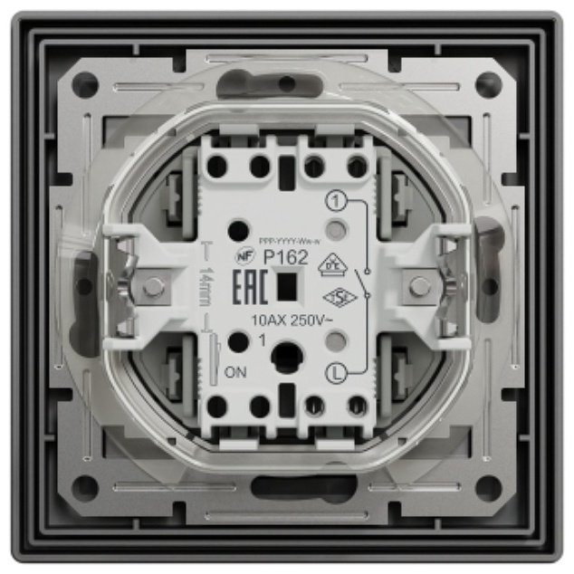 Выключатель клавишный Schneider Electric одноклавишный SE EPH0100271 Asfora 10AX IP44 в сборе антрацит , антрацит купить,NaN