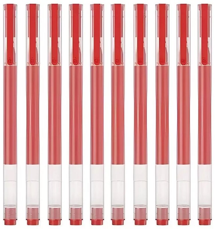 Ручка гелевая Xiaomi High-capacity Gel Pen 10 шт, 0.5 мм, цвет чернил красный купить,NaN