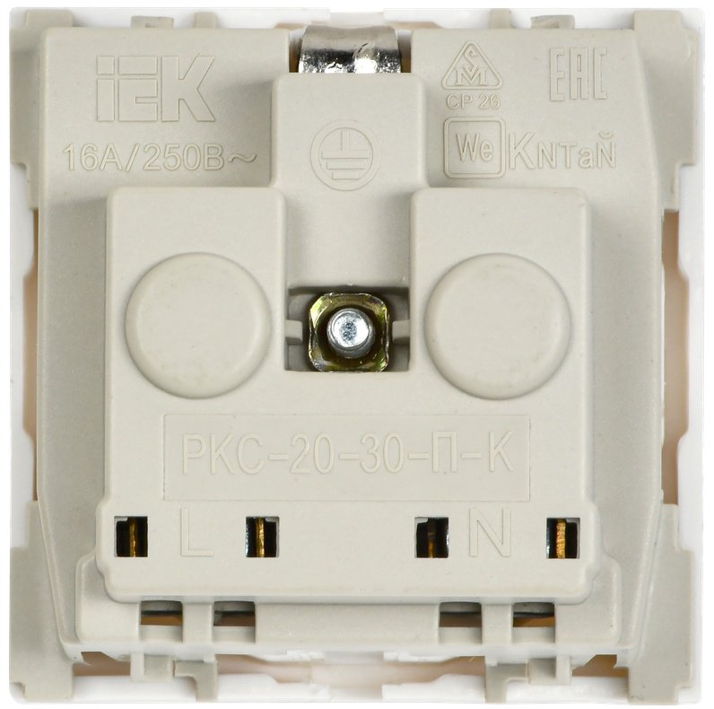 Розетка IEK РКС-20-30-П-К Розетка с з/к 2к, белый купить,NaN