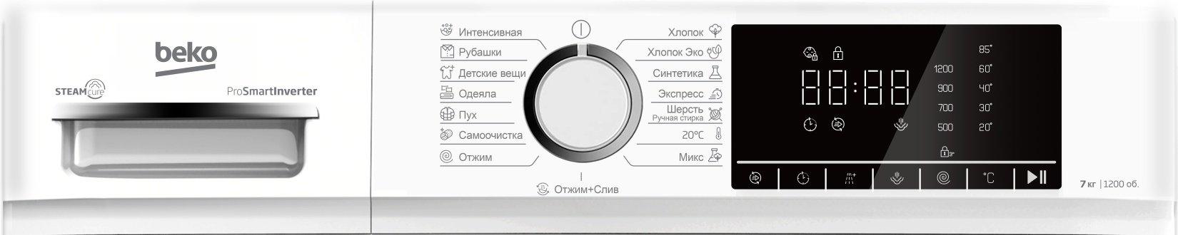 Стиральная машина BEKO B1WFM272W 7 кг белый купить,NaN