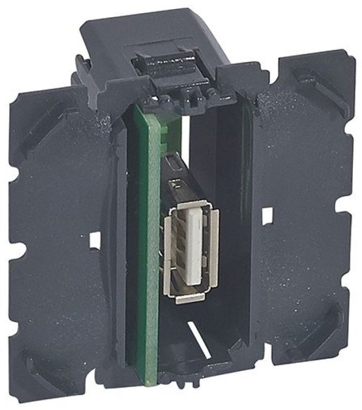 Legrand встраиваемая 067352 , USB-розетка цвет черный купить,NaN