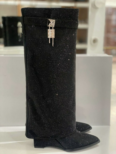 Ботфорты Vensi серебристый, черный
