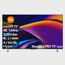 Телевизор 75" (190 см) Xiaomi S Pro L75MB-SP LED 4K UHD Black