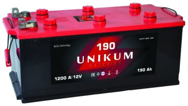 Аккумулятор UNIKUM 6СТ-190Ah -/+