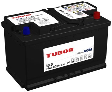 Аккумулятор TUBOR 4607008889499 TUBOR 6CT-80 Ah AGM VRLA Euro 80 Ач обратная