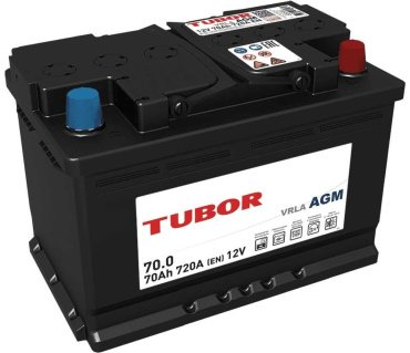 Аккумулятор TUBOR 4610082700079 6CT-70 Ah AGM VRLA Euro 70 Ач обратная
