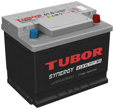 Аккумулятор TUBOR 4607008887075 SYNERGY 6CT-61.0 VL 61 Ач обратная купить,NaN